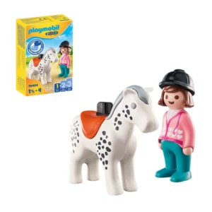 PLAYMOBIL 1.2.3 Rider with Horse For 18+ Months