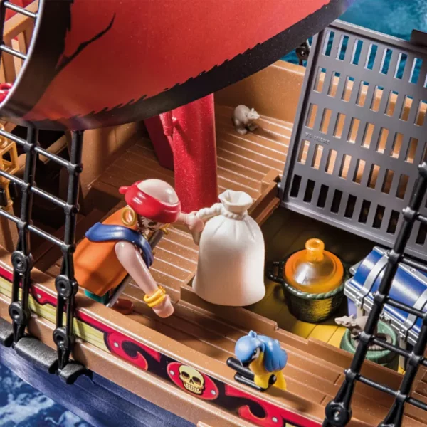 PLAYMOBIL Pirates Large Floating Pirate Ship with Cannon loading