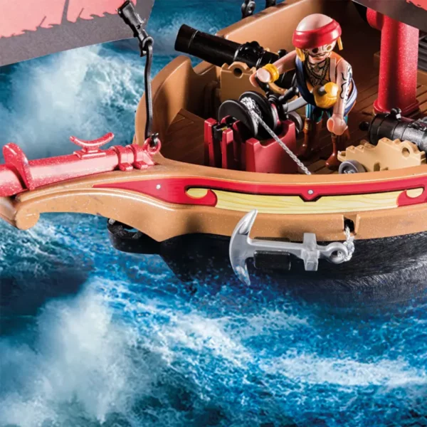 PLAYMOBIL Pirates Large Floating Pirate Ship with Cannon front