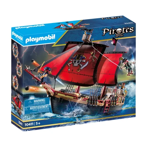 PLAYMOBIL Pirates Large Floating Pirate Ship with Cannon packshot
