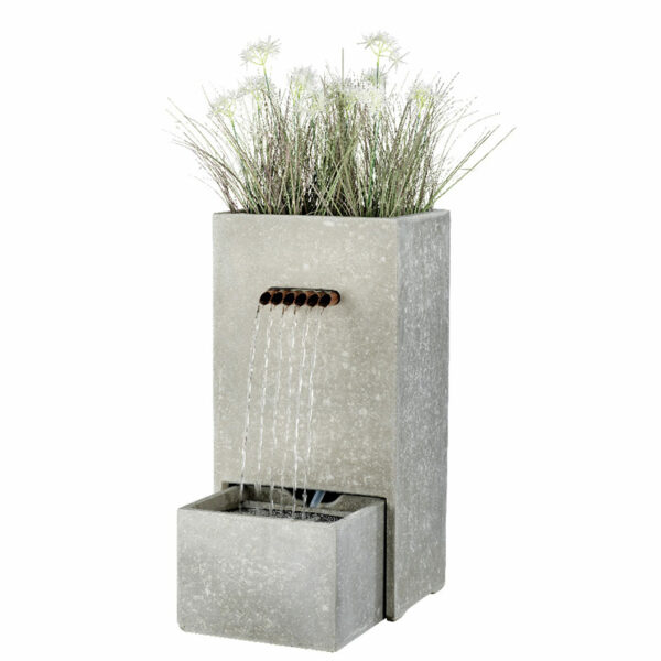 70cm Planter Fountain Water Feature shown with plants