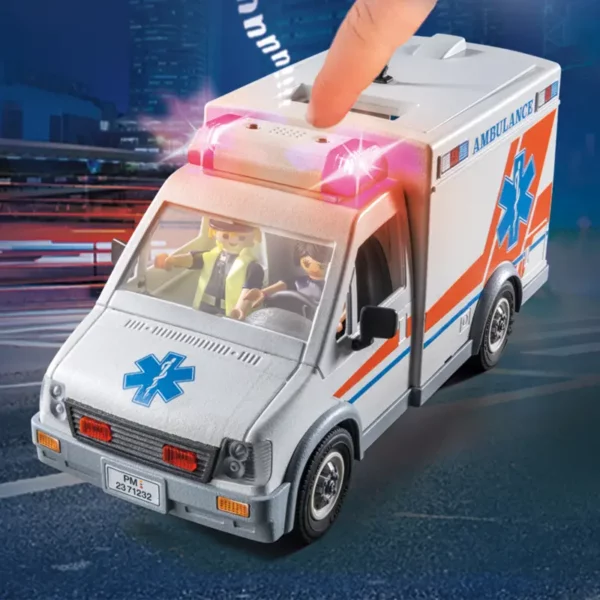 PLAYMOBIL City Action Ambulance with Sound and Lights finger on top