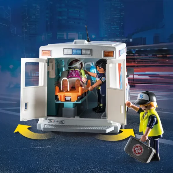 PLAYMOBIL City Action Ambulance with Sound and Lights rear loading