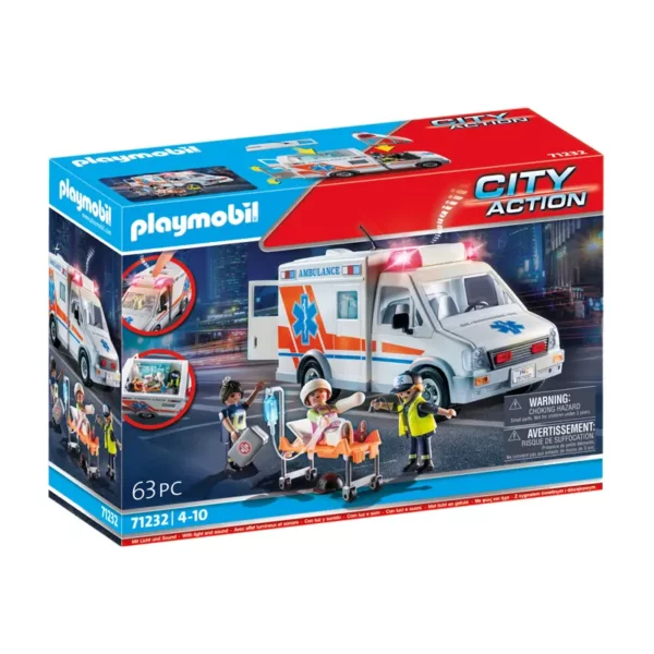 PLAYMOBIL City Action Ambulance with Sound and Lights packshot