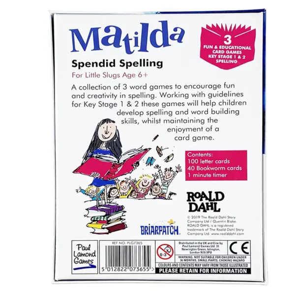 Matilda Splendid Spelling Word Game back