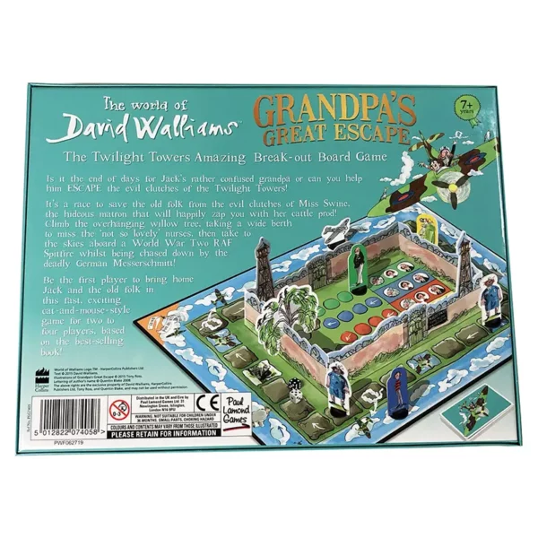 David Walliams Grandpa's Great Escape Board Game back