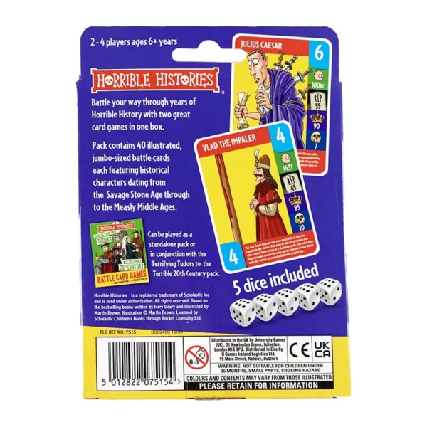 Horrible Histories Stoneage Battle Card Game back