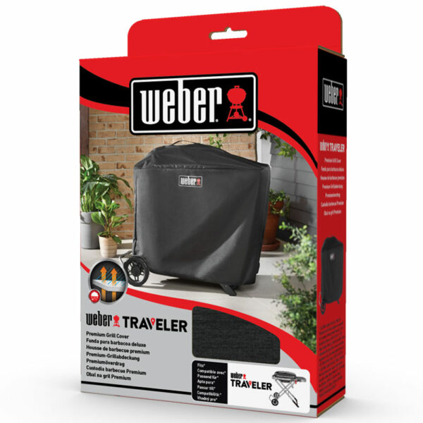 Weber Premium Cover for Traveler Barbecue in packaging