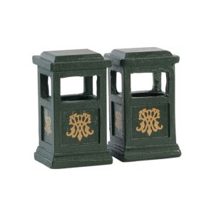 Lemax Green Trash Can (Set of 2)