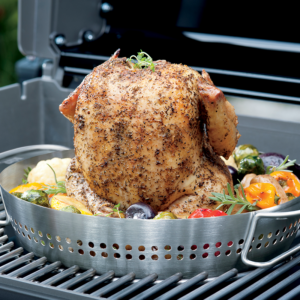 Infuse flavour to your roast chicken with the Weber Barbecue Gourmet BBQ System (GBS) - Poultry Roaster #8838