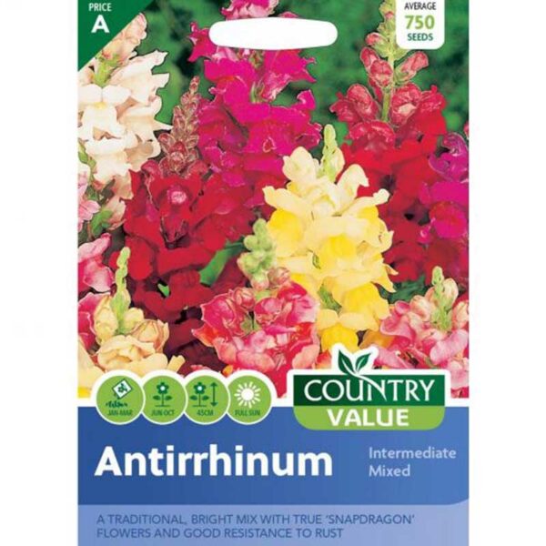 Country Value Antirrhinum Intermediate Mixed Seeds