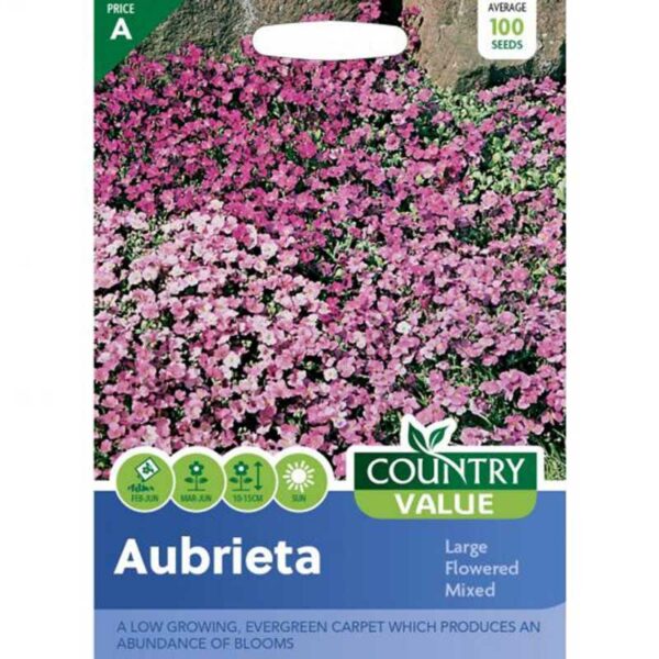 Country Value Aubrieta Large Flowered Mixed Seeds