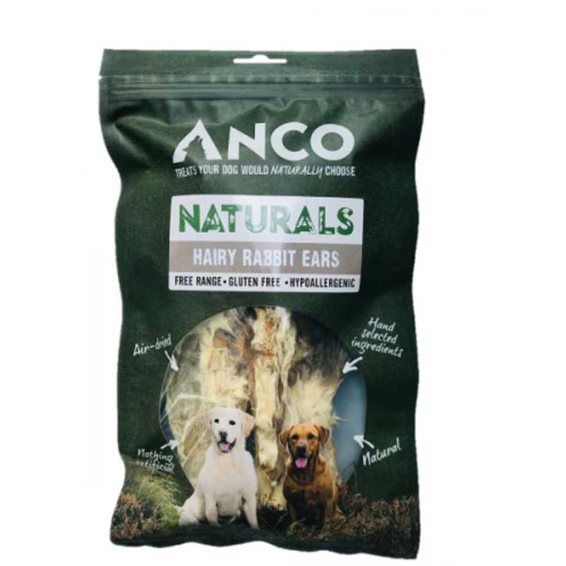 Anco Naturals Hairy Rabbit Ears Dog Treats (100g)