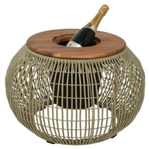 Beige Seville Rope Round Side Table as an ice bucket
