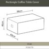 Bramblecrest Aluminium Rectangle Coffee Table Cover dimensions