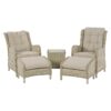 Bramblecrest Chedworth 2 Seater Recliner Set in Sandstone with one showing in recline position