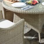 Bramblecrest Monterey 4 Seater Dining Set in Sandstone table detail