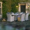 Bramblecrest Monterey 6 Seater Dining Set with Ceramic Firepit Table (not lit)
