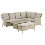 Bramblecrest Tetbury Modular Sofa, Casual Dining Table & Bench Set in Nutmeg (adjustable to coffee height)