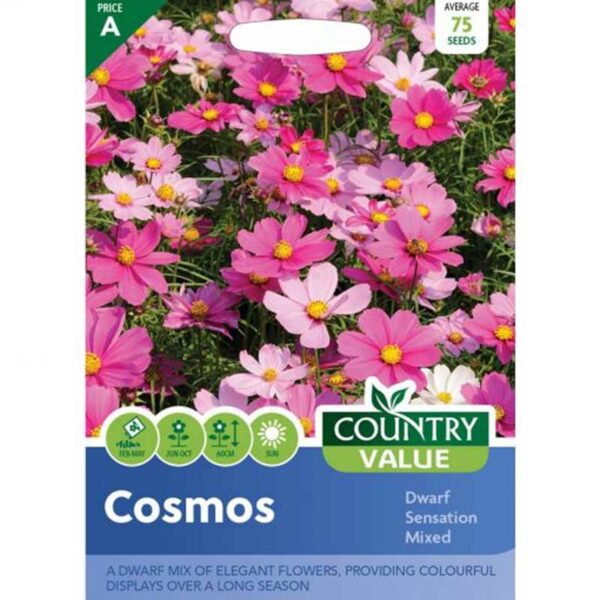 Country Value Cosmos Dwarf Sensation Mixed Seeds