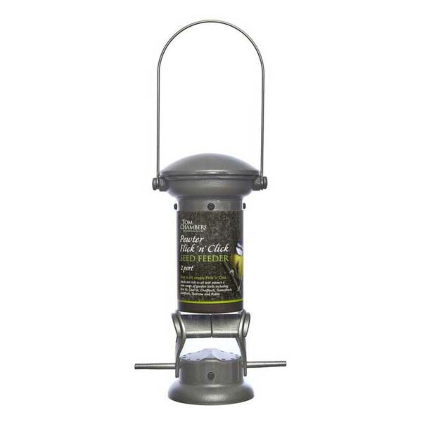Tom Chambers Pewter Flick 'N' Click 2 Port Seed Feeder