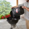 Charcoal pours in easily with the Weber Fuel Storage Bag