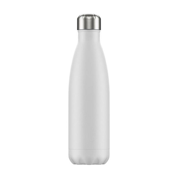 Chilly's Reusable Bottle- Monochrome White (500ml) back