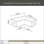 Dimensions for Bramblecrest Cover for La Rochelle/Portofino Square Modular Sofa in Khaki