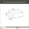 Dimensions for Bramblecrest Rectangular Firepit Table Set Cover in Khaki