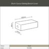Dimensions for Bramblecrest Short Casual Dining Bench Cover in Khaki