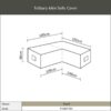 Dimensions for Bramblecrest Tetbury Mini Sofa Cover in Khaki
