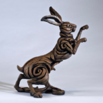 Edge Sculpture Boxing Hare - Brown