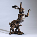 Edge Sculpture Boxing Hare - Brown Side 2