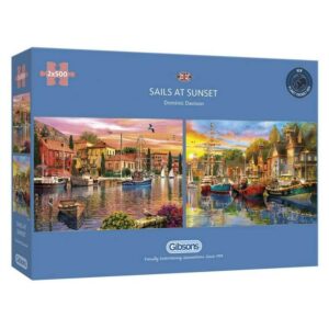 Gibsons Sails At Sunset 2 x 500 Piece Jigsaw Puzzle Box