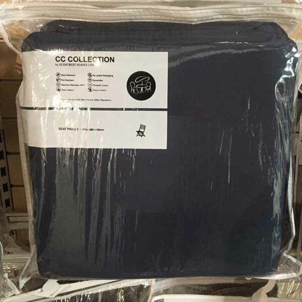 Glencrest CC Collection Seat Pad Navy Blue (Pack of 2)