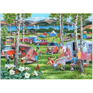House of Puzzles Camping Chaos Big 500pc Jigsaw Puzzle Image