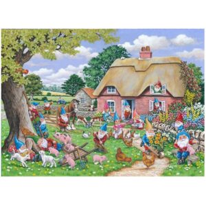 House of Puzzles Gnome Farm Big 500pc Jigsaw Puzzle Image
