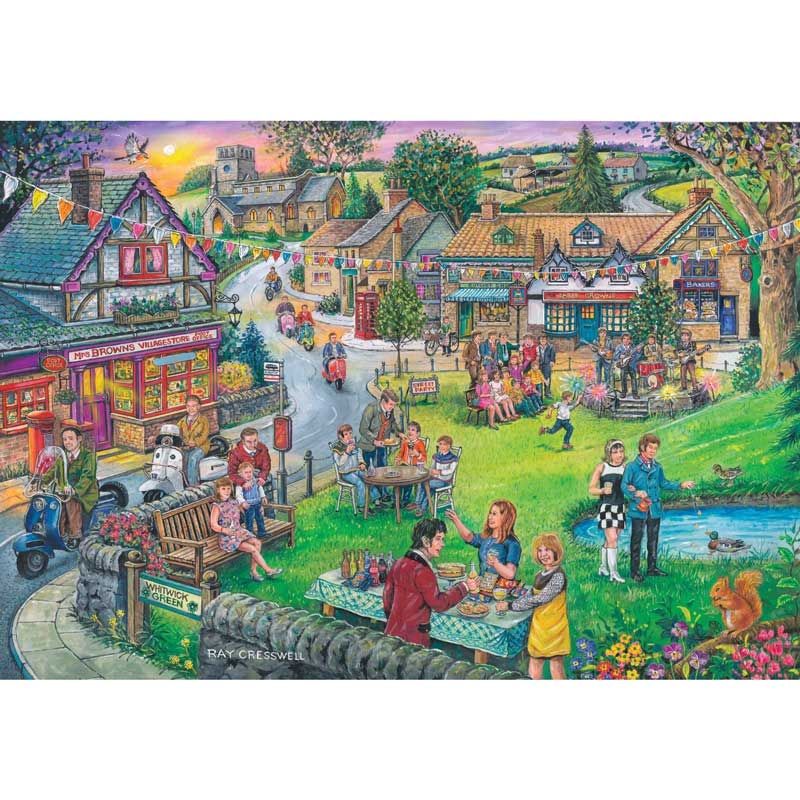 House Of Puzzles 1000 piece jigsaw puzzle SIXTIES GREEN unique varied pieces 
