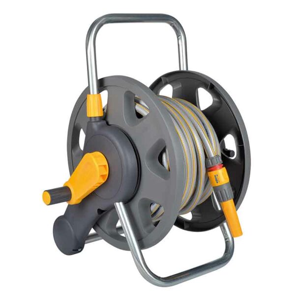 Hozelock Assembled 2-in-1 Hose Reel with hose & nozzle (25m)