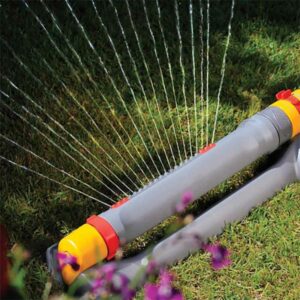 Hozelock Rectangular Sprinkler Pro in use