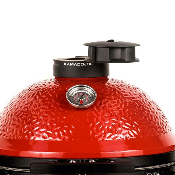 Kamado Joe Classic III Premium Ceramic Barbecue in Red (lid view)