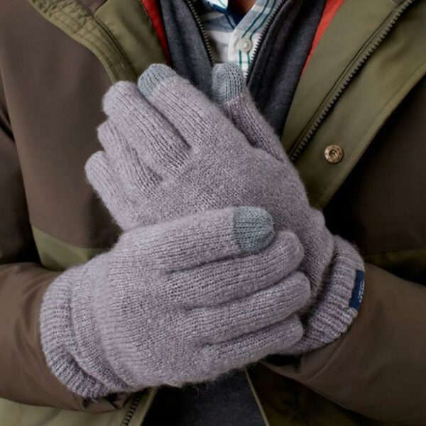 Joules Bamburgh Gloves Mens Grey Marl