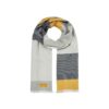 Joules Bridey Checked Scarf - Cream, Grey & Yellow Check 1