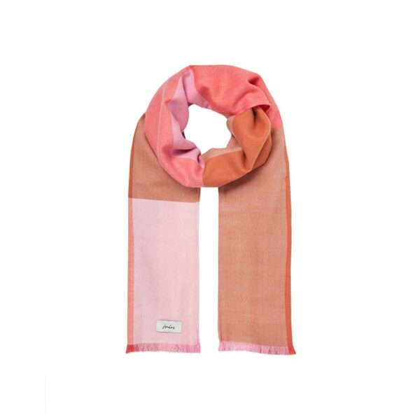 Joules Bridey Checked Scarf - Pink White Check 1