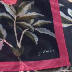 Joules Karin Silk Scarf - Navy Pink Floral 3