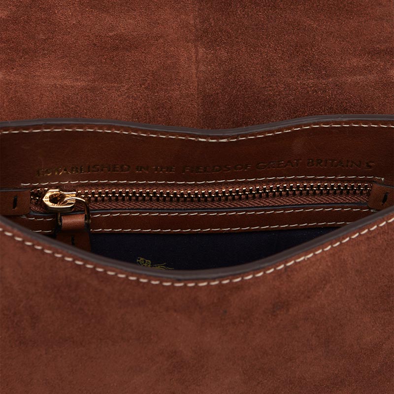 Joules Langton Mini Leather Saddle Bag- Tan Ladies Bag