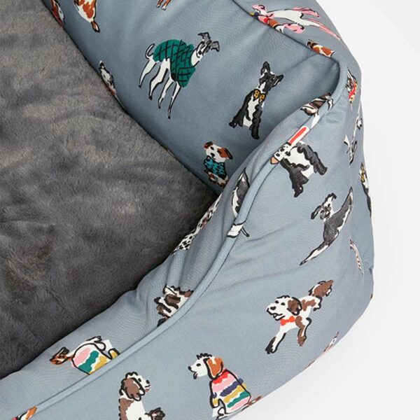 Joules Rainbow Dogs Box Bed cut out close up
