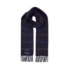 Joules Tytherton Wool Checked Scarf Navy Yellow Check 1