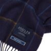 Joules Tytherton Wool Checked Scarf Navy Yellow Check 3