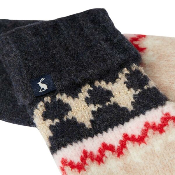 Joules Wilbury Gloves Fairisle Knitted Mittens Close Up